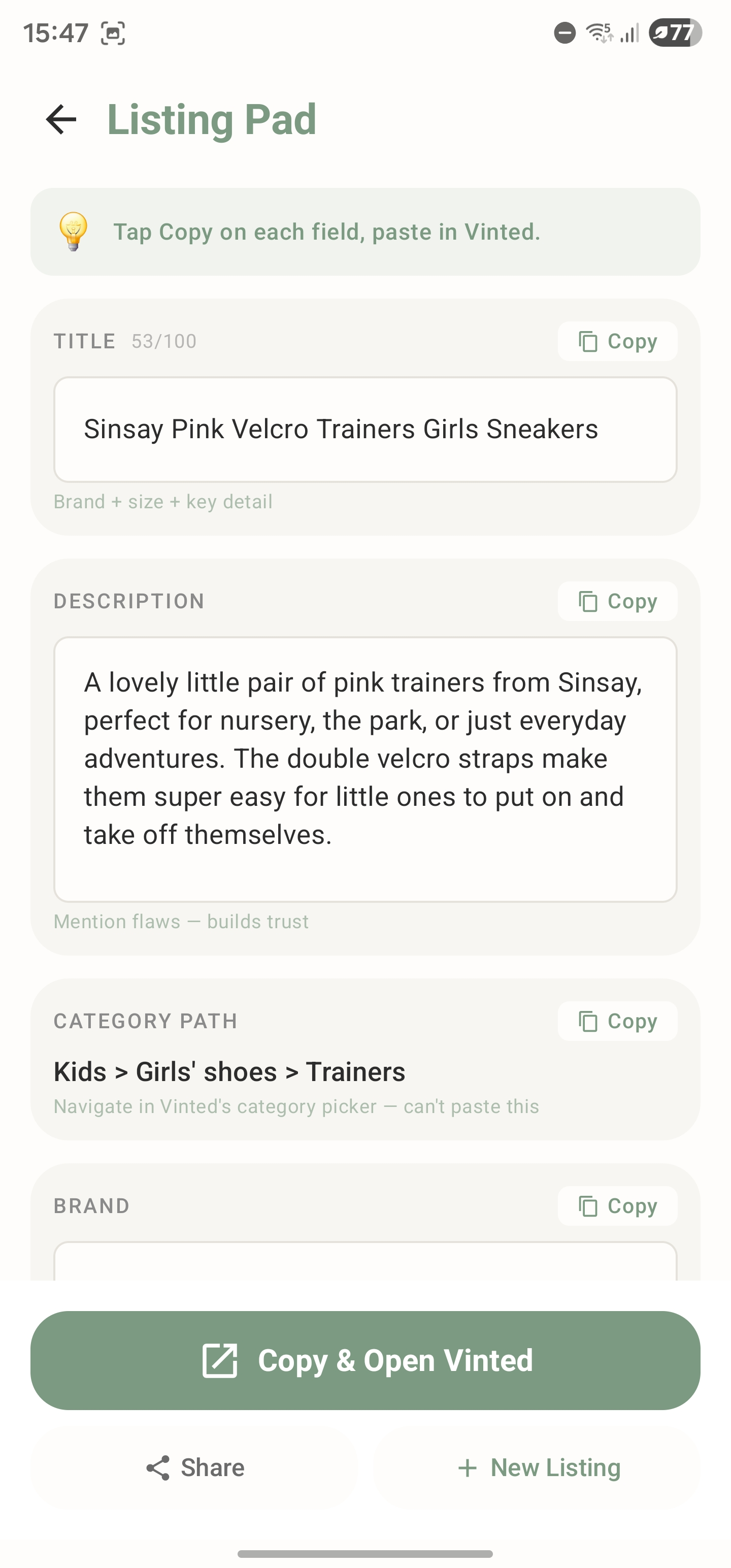 Generated title and description