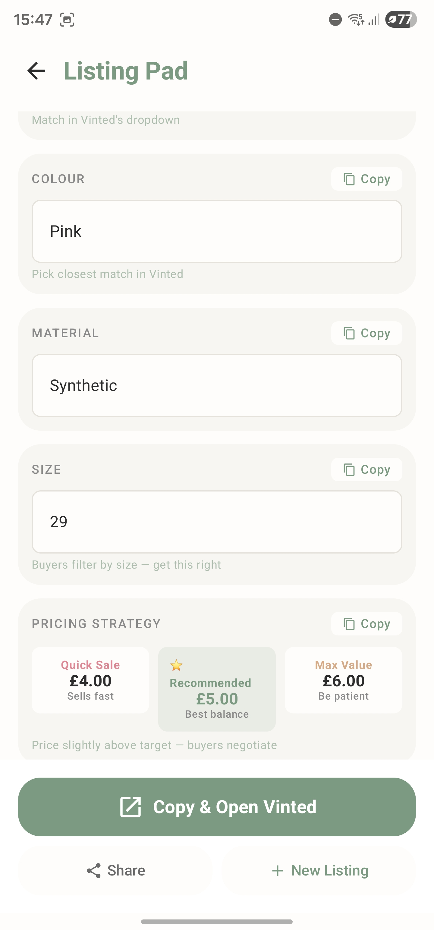 VintSnap app screenshot